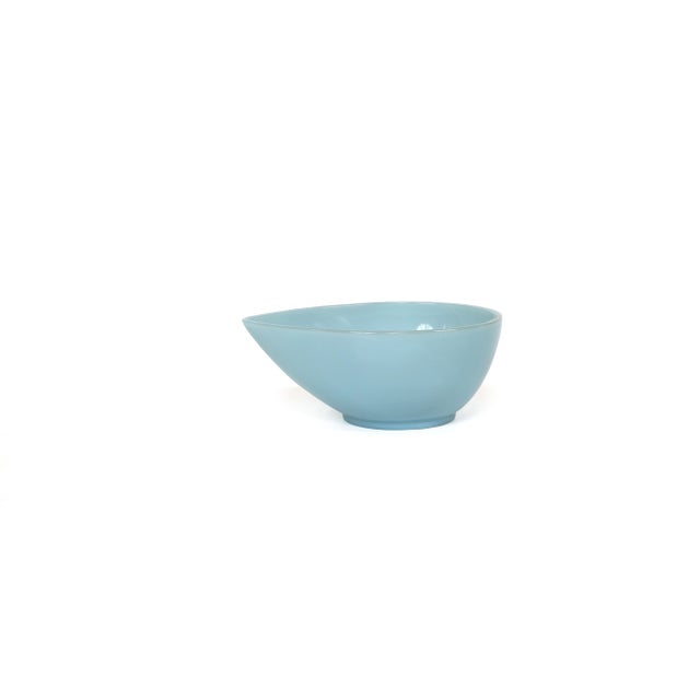 Fire King Teardrop Mixing Bowls - Set of 3 in Rare Delphite Blue For Sale - Image 9 of 13