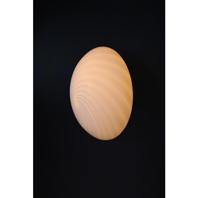 Murano Swirl Glass Ceiling Light attributed to Vm-Vetri, Italy, 1970s For Sale - Image 3 of 17