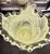 Mid-Century Modern Vintage Murano Italy Yellow Swirl Freeform Ruffle Rim Art Glass Vase For Sale - Image 3 of 5