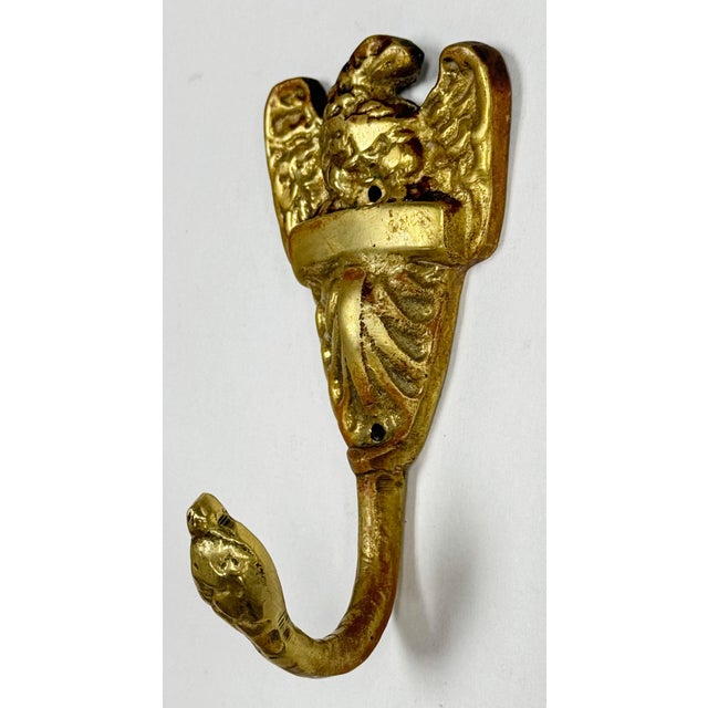 Farmhouse Vintage Brass Eagle Wall Hook For Sale - Image 3 of 4