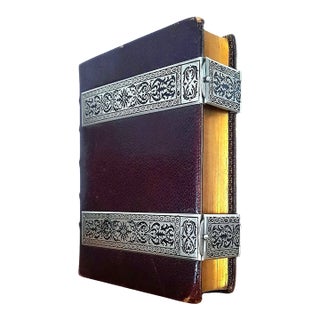 (1881) Silver Clasped Christian Roman Missal - Fine Binding Illustrated Antique Christian Bible Art For Sale