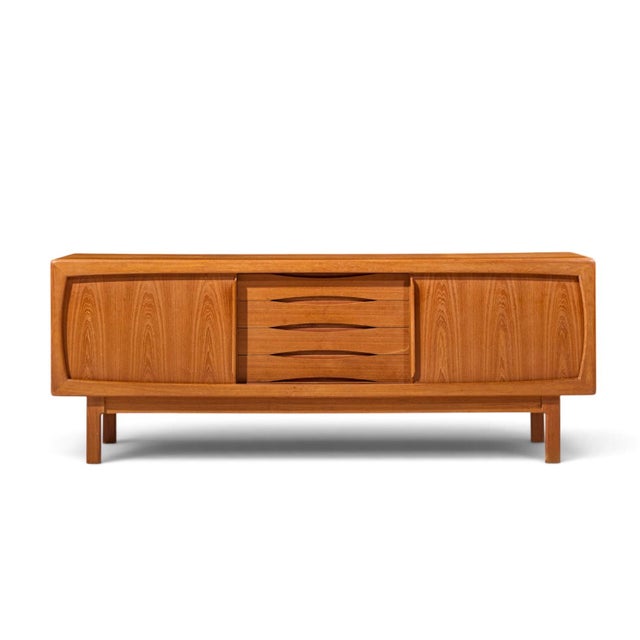 HP Hansen Mid Century Danish Teak Sliding Door Credenza This credenza measures: 78.5 wide x 19.25 deep x 29.5 inches high...