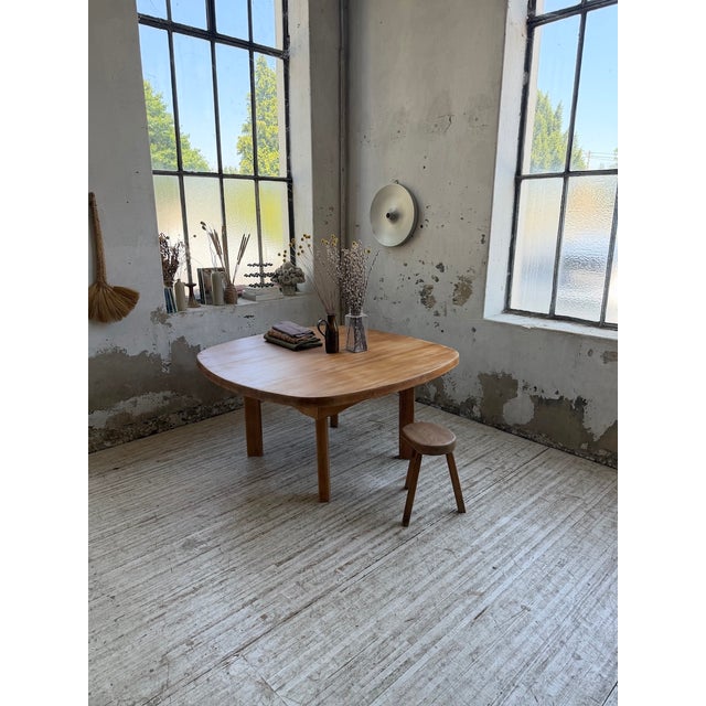 Constructivist Round Pine Table, 1950s For Sale - Image 4 of 18