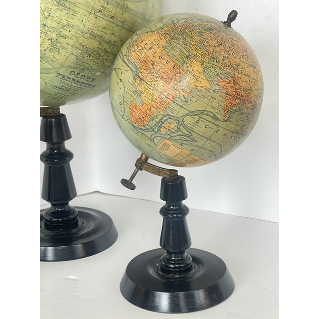 Campaign Set 3 Terrestrial Globes 2 by J.Forest & 1 English, 19Th. C. . For Sale - Image 3 of 18