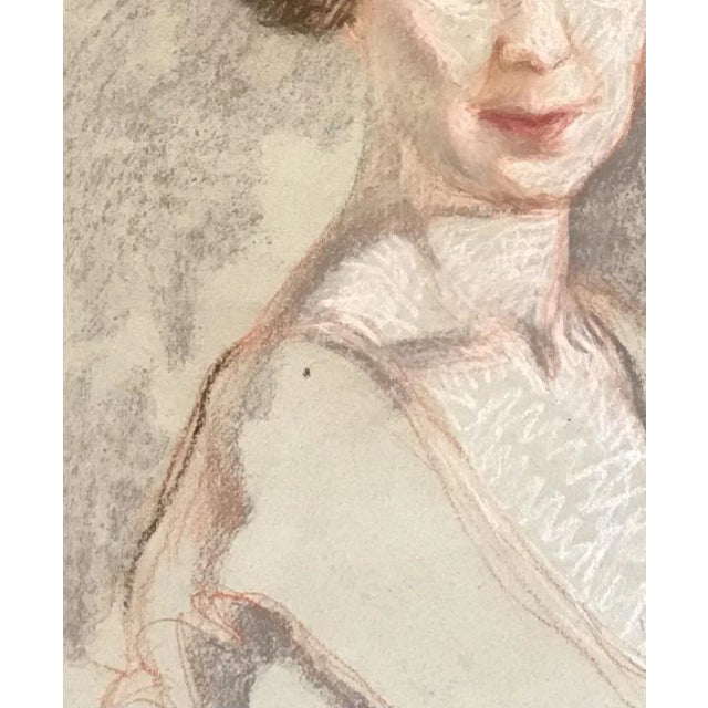 Charles Émile Moses Hornung, Portrait de femme, 1913, Pastel on Watercolor Paper For Sale - Image 4 of 7