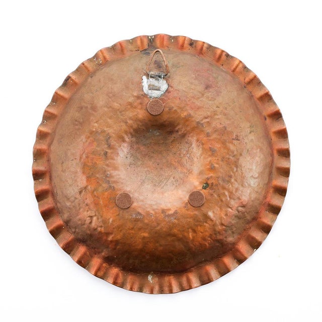 Mid-Century Modern Large Handmade Copper Wall Plate or Ashtray, 1960s For Sale - Image 3 of 5