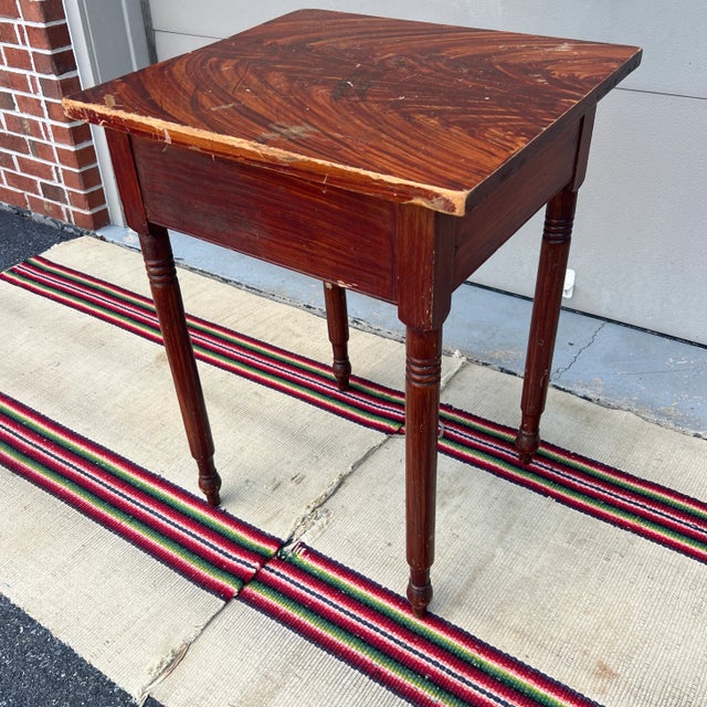 Antique Faux Mahogany Paint Decorated Pennsylvania Sheraton Side Table, Attributed to John Rupp, Hanover, Pa, Circa 1860's For Sale - Image 6 of 12