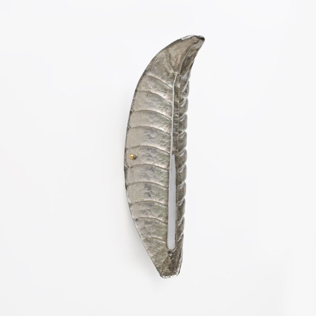 Modern Murano Glass Silver Leaf Sconces, 2000s, Set of 2 For Sale - Image 4 of 9