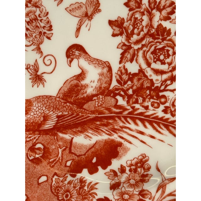 Royal Crown Derby Porcelain Late 20th Century Royal Crown Derby “Red Aves” Fluted Dessert Plates, 8.75” - Set of 12 For Sale - Image 4 of 12