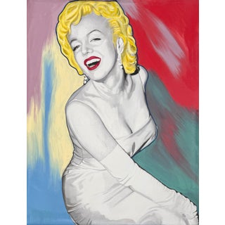 Steve Kaufman, Marilyn - Dior Look (No Bottle), Large Unique Painting For Sale
