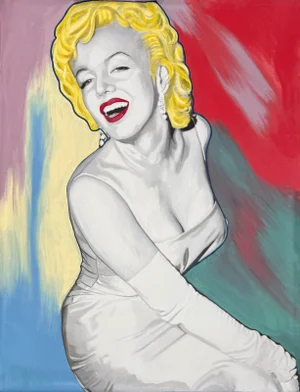 Steve Kaufman, Marilyn - Dior Look (No Bottle), Large Unique Painting