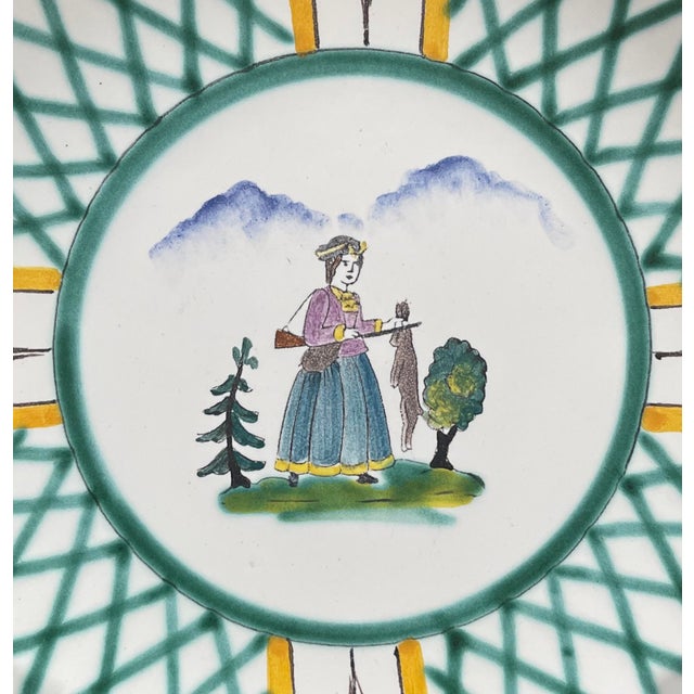 Ceramic Vintage Gmundner Keramik “Hunter’s Delight” Coupe Dessert Plates- Set of 7 For Sale - Image 7 of 9