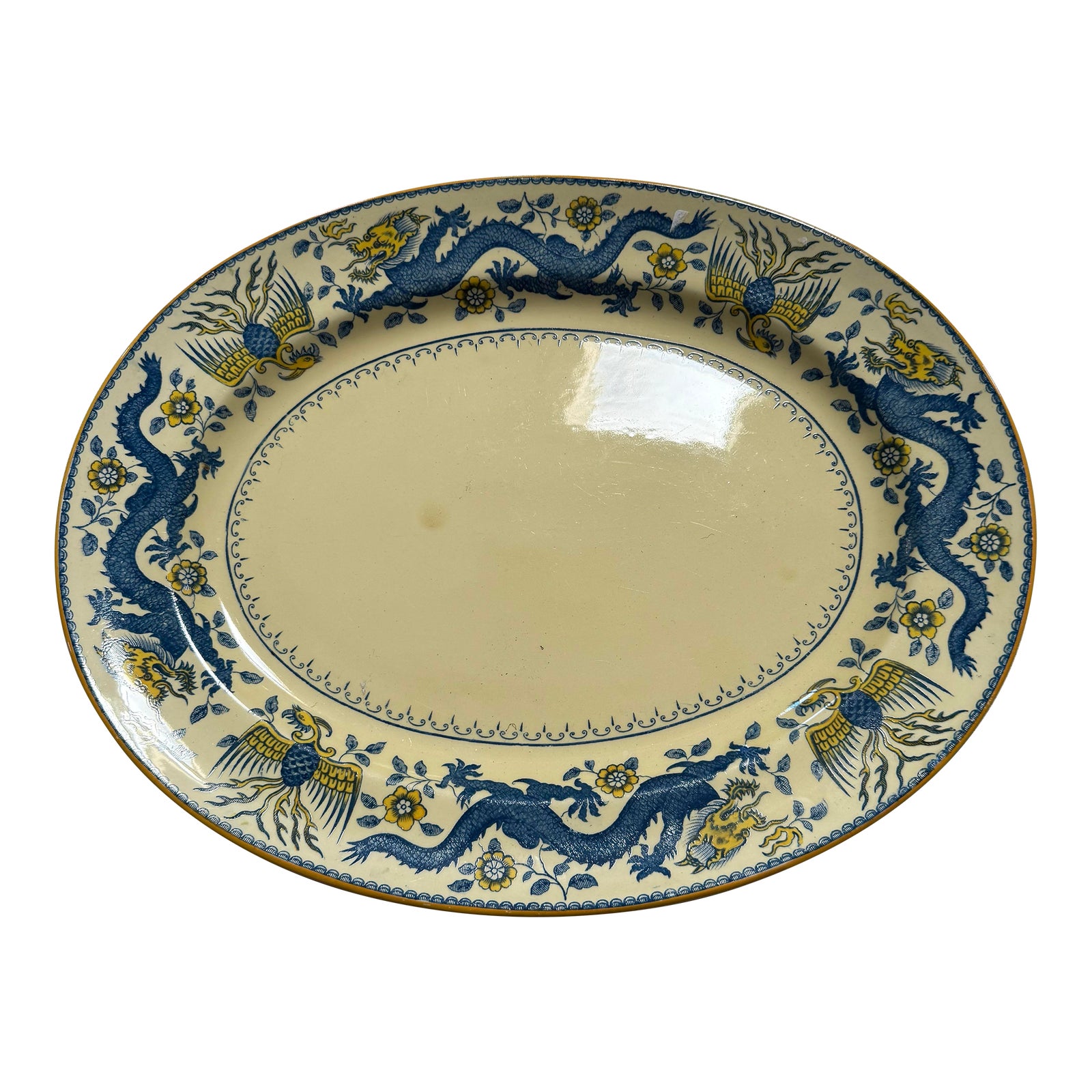Antique Minton England Rare Dragon Platter 15in | Chairish