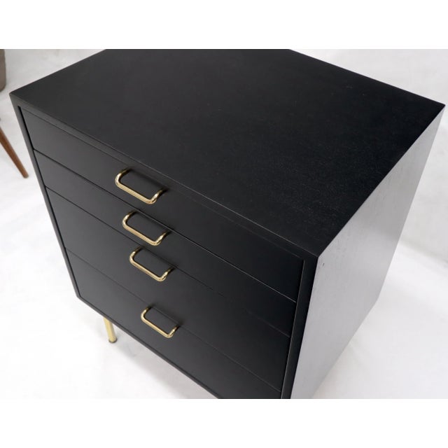 Mid 20th Century Harvey Probber Black Lacquer Mahogany Brass Hardware and Legs 4 Drawer Chest For Sale - Image 5 of 12