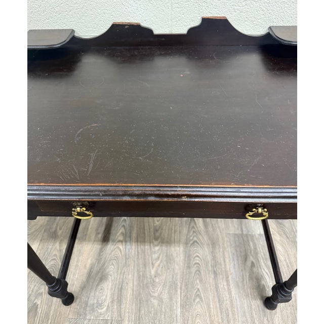 Vintage William & Mary Revival Mahogany Writing Desk For Sale - Image 9 of 13