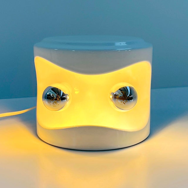 White Stacking Ceramic Table Lamp from Perdomello, Italy, 1970s For Sale - Image 4 of 9