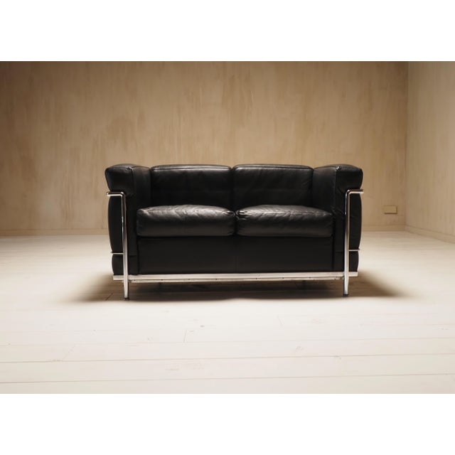 LC2 2-Seater Sofa by Charlotte Perriand and Le Corbusier, 1990s For Sale - Image 18 of 18