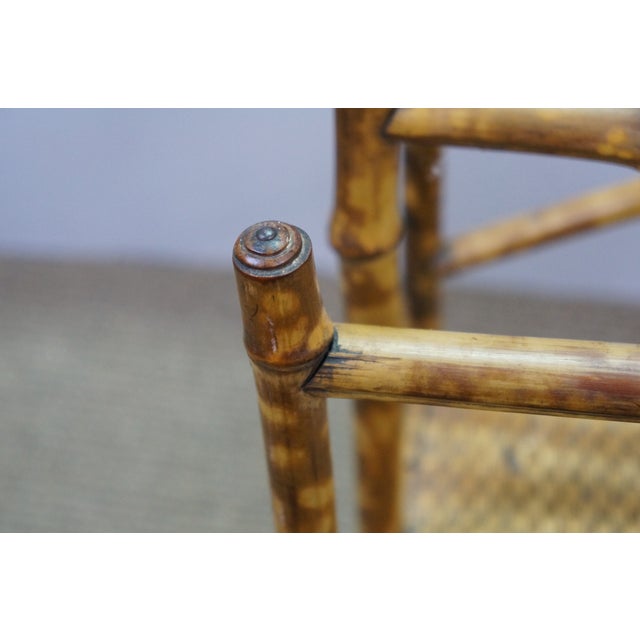 Wood Antique Victorian Bamboo Divided Magazine Storage Rack 23" For Sale - Image 7 of 18
