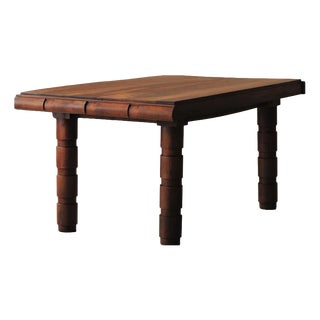 Modernist Oak and Walnut Table, France, 1940s For Sale