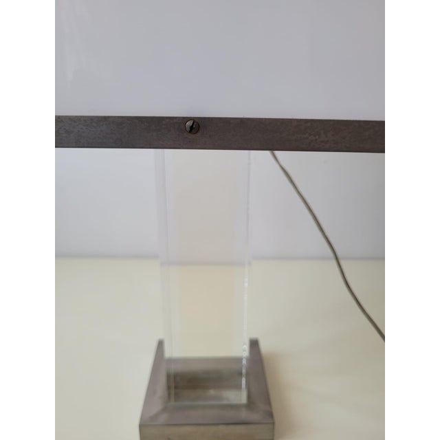 Silver Acrylic Glass and Metal Table Lamp, Italy, 1970s For Sale - Image 8 of 18