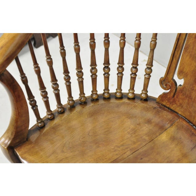 Antique American Victorian Carved Walnut Spindle Back Rocker Rocking Chair For Sale - Image 9 of 17