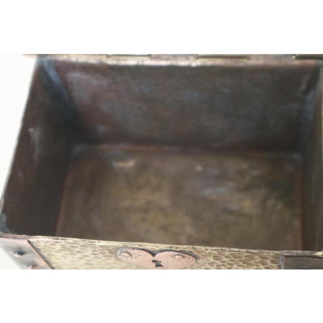 Handcrafted Brass and Copper Love Box with Pharaoh Design, 1920s For Sale - Image 6 of 10