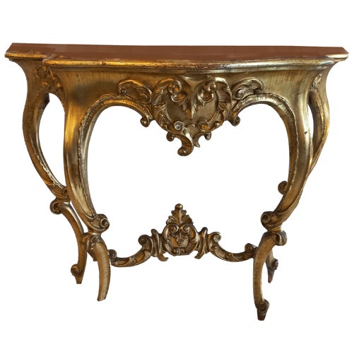 Vintage Golden Console Table For Sale