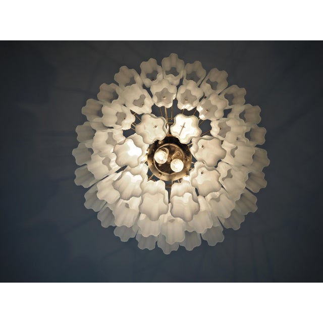 Large Three-Tier Venini Murano Glass Tube Chandelier in Etched Glass, 1990s For Sale - Image 15 of 16