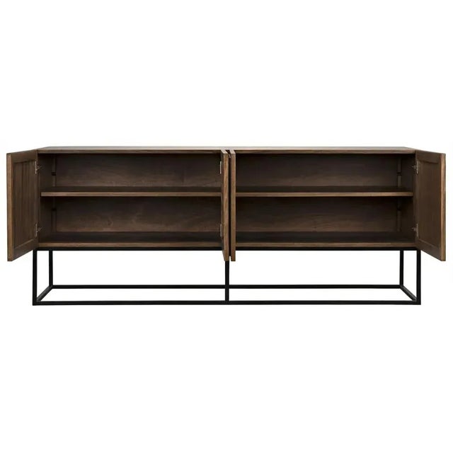 Mid-Century Modern NOIR Lanon Sideboard with Iron Base, Dark Walnut For Sale - Image 3 of 5