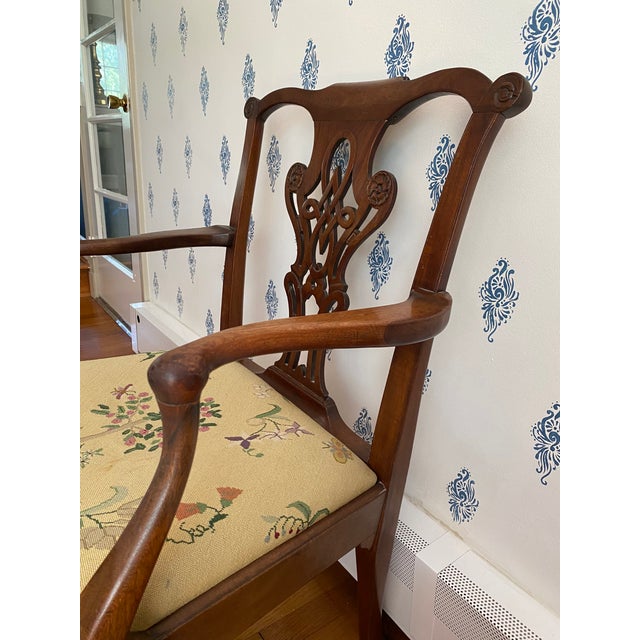 Antique Mid-1700s British Chippendale Mahogany Dining Chair With Arms For Sale - Image 9 of 18