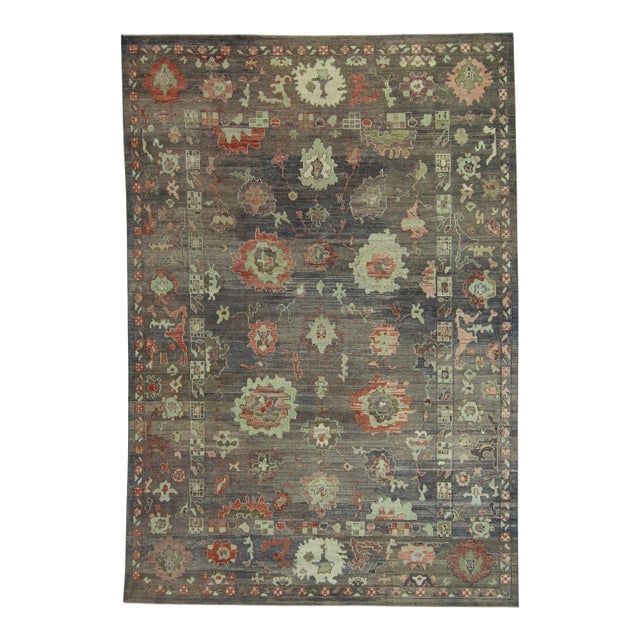 Turkish Oushak Old Wool Rug 9'4" x 13'7" #30131 For Sale