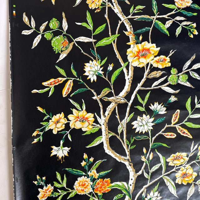 1980s Brunschwig & Fils Wallpaper 25 Rolls Fleurs De Chine Pattern For Sale - Image 5 of 6