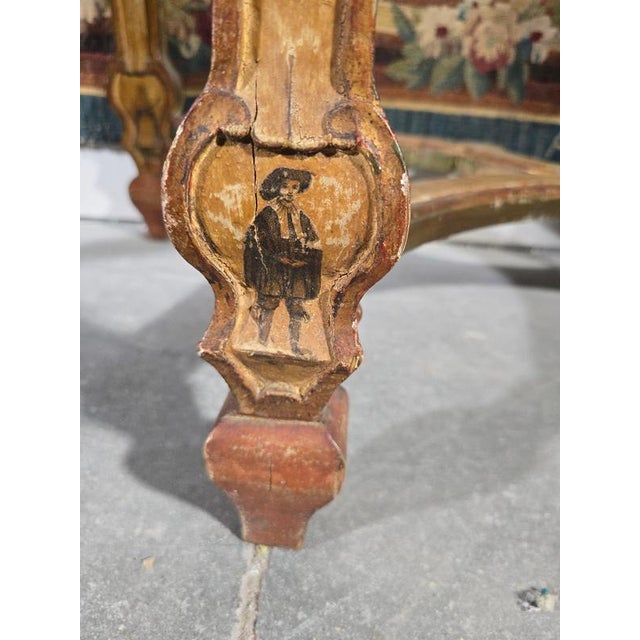 Venetian Polychrome and Giltwood Consoles in the style of Lacca Povera, 1790, Set of 2 For Sale - Image 10 of 18