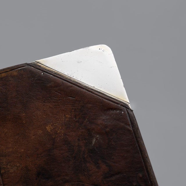 Novelty Silver Plate and Leather Book Shaped Hip Flask by J Dixon & Sons For Sale - Image 7 of 16