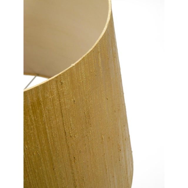 Large Illuminated Glass Table Lamp withn Dupion Silk Shade from Putzler, 1970s For Sale - Image 14 of 18