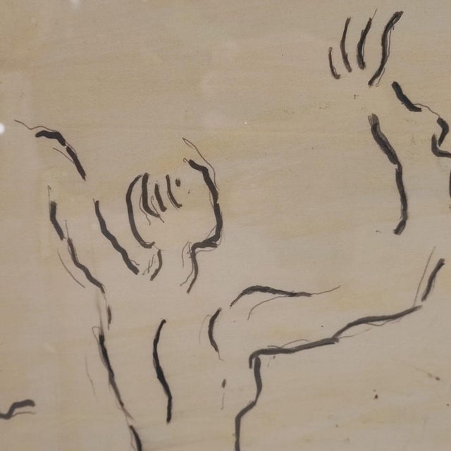 Virgilio Guidi, Spatialist Mother, Ink on Paper, Framed For Sale - Image 5 of 12