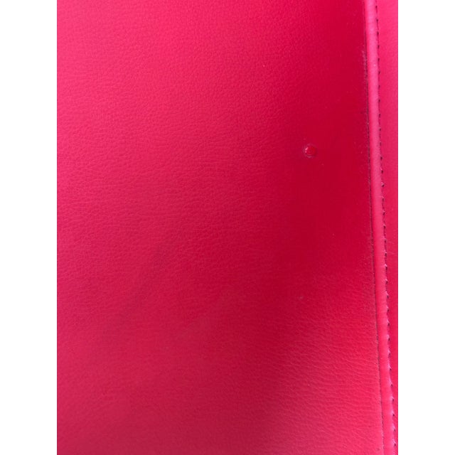 Metal Set of Armchairs in Red Leatherette and Chrome Aluminum, 1980s For Sale - Image 7 of 9