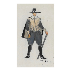 1932 Pilgrim Costume Painting by Eunice Starkie