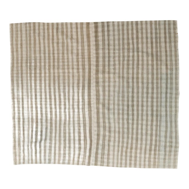 Vintage Faded Modern Kilim Rug - 4`9″ X 5`10″ For Sale
