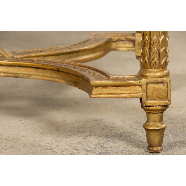 Mid 19th Century French Napoleon III Giltwood Coffee Table With Rouge Marble Top, Provence For Sale - Image 9 of 18