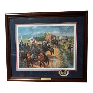 1999 Original Print Numbered Signed by Dale Gallon Titled Time to Fight Framed Glass Cover For Sale