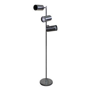 1970s Koch and Lowy German Modern Three Light Chrome Floor Lamp For Sale