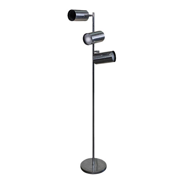 1970s Koch and Lowy German Modern Three Light Chrome Floor Lamp For Sale