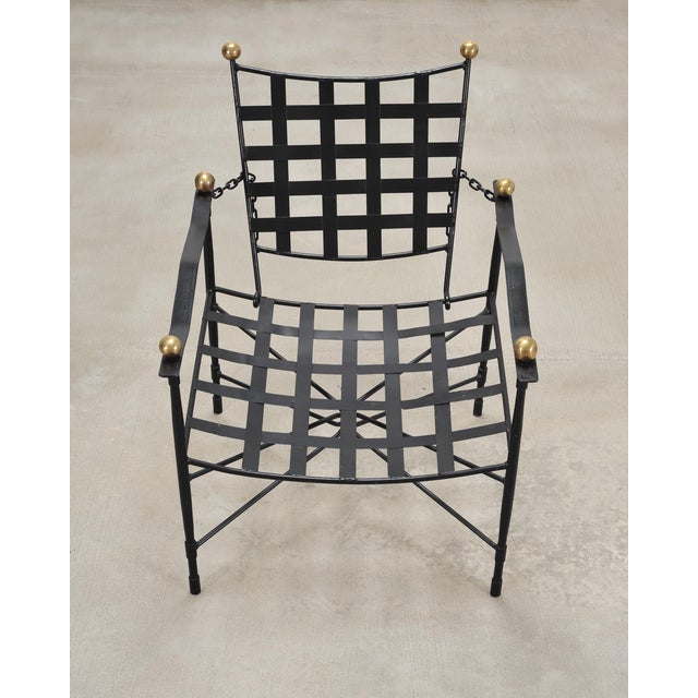 Pair of Mario Papperzini Amalfi Iron Lounge Chairs and Ottomans For Sale - Image 14 of 18