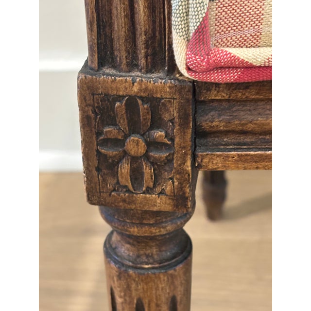 French Early 20th Century French Louis XVI Style Square Back Hand-Carved Wood Armchairs - A Pair For Sale - Image 3 of 18