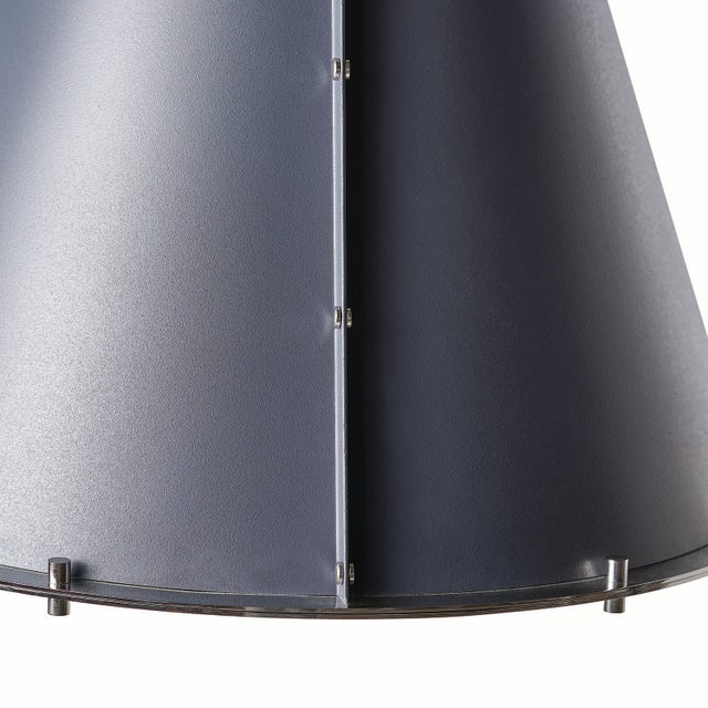 Navy Blue French Maid Chandelier Small, Blue and Polished Nickel For Sale - Image 8 of 10