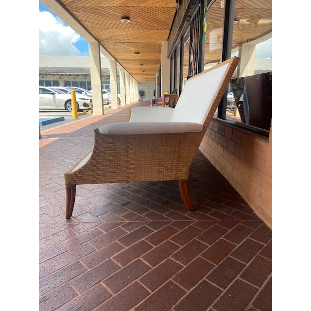American McGuire Rattan White Sofa For Sale - Image 3 of 7