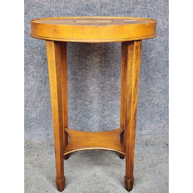 Late 20th Century Late 20th Century Vintage Accent Table With Veneer For Sale - Image 5 of 5