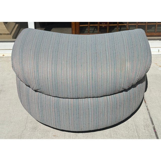 Postmodern Chair With a Matching Crescent-Shaped Ottoman From 80's For Sale - Image 4 of 8