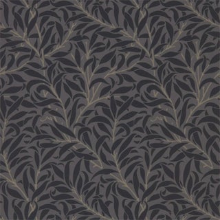 Morris & Co Pure Willow Bough Wallpaper in Charcoal/Black For Sale